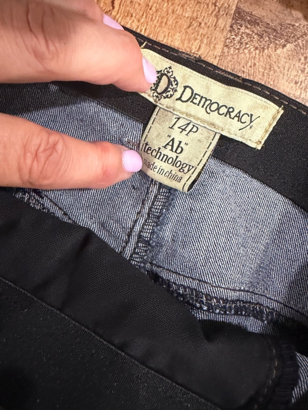 Democracy Dark Blue Stretch Jeans with Slimming Abdominal Panel Size 14 Petite - Picture 5 of 5